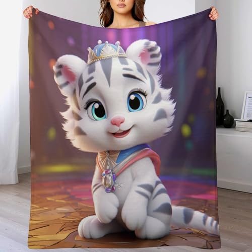 LCWWW Tiger Decke Flauschige Sofa Decken, Super Weich & Flannel Fleecedecke Als Tagesdecke, Sofaüberwurf, Wohndecke 180×200cm von LCWWW