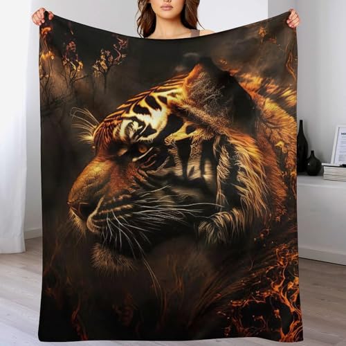 LCWWW Tiger Decke Vier Jahreszeiten Wohndecke Couchdecke Weiche Fleecedecke Flannel Sofaüberwurf Tagesdecke Für Bett/Sofa 100×130cm LCWWW Tiger Decke Vier Jahreszeiten Wohndecke Couchdecke Weiche Fleecedecke Flannel Sofaüberwurf Tagesdecke Für Bett/Sofa 100×130cm von LCWWW