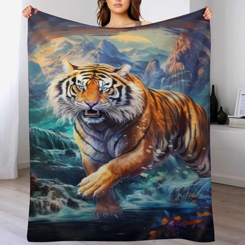 LCWWW Tiger Decke Wohndecke Dicke Sofadecke Couchdecke Weiche Fleecedecke Flannel Sofaüberwurf Tagesdecke Für Bett/Sofa 100×130cm LCWWW Tiger Decke Wohndecke Dicke Sofadecke Couchdecke Weiche Fleecedecke Flannel Sofaüberwurf Tagesdecke Für Bett/Sofa 100×130cm von LCWWW