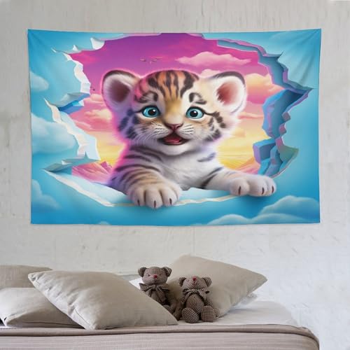 LCWWW Tiger Tapisserie Wandbehang,Polyester Wandteppich, Wandtücher Für Zimmer Wohnheim Schlafazimmer 150×230cm LCWWW Tiger Tapisserie Wandbehang,Polyester Wandteppich, Wandtücher Für Zimmer Wohnheim Schlafazimmer 150×230cm von LCWWW
