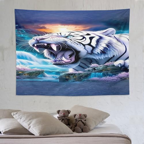 LCWWW Tiger Tapisserie Wandteppiche 3D-Druck Wandteppich Wandbehang Heimdekoration Wandtep 150×200cm LCWWW Tiger Tapisserie Wandteppiche 3D-Druck Wandteppich Wandbehang Heimdekoration Wandtep 150×200cm von LCWWW