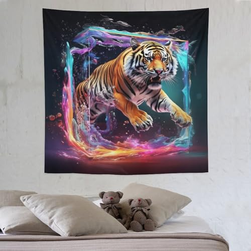 LCWWW Tiger Wandteppich Wandbehang Tapisserie Für Männer Frauen Schlafzimmer Ästhetischer Wandteppiche Für Wohnheimdekoration 150×150cm LCWWW Tiger Wandteppich Wandbehang Tapisserie Für Männer Frauen Schlafzimmer Ästhetischer Wandteppiche Für Wohnheimdekoration 150×150cm von LCWWW