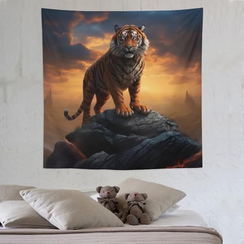 LCWWW Tiger Wandteppiche Wandbehang Rechteckig Art Decor Drucken Gewebe Für Wohnzimmer Schlafzimmer Tapisserie 150×150cm LCWWW Tiger Wandteppiche Wandbehang Rechteckig Art Decor Drucken Gewebe Für Wohnzimmer Schlafzimmer Tapisserie 150×150cm von LCWWW
