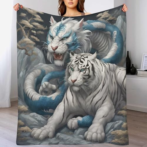 LCWWW Tiger Wohndecken Decken Flannel Decke Teppich Picknick Weich Für Schlafzimmer Sofa Outdoor Vier Jahreszeiten 180×200cm von LCWWW