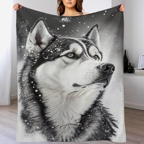 LCWWW Wolf Decke Flannel Sofadecke Strandtuch Teppich Picknickdecke Weich Umhang Für Schlafzimmer, Alle Jahreszeiten 130×180cm von LCWWW