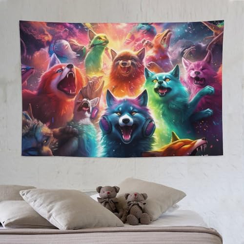 LCWWW Wolf Tapisserie Wandteppiche 3D-Druck Wandteppich Wandbehang Heimdekoration Wandtep 150×230cm von LCWWW