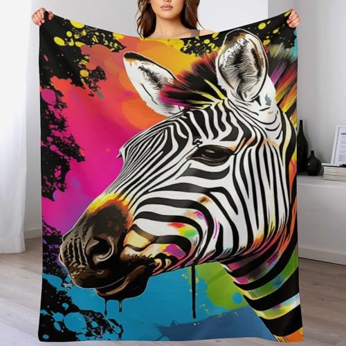 LCWWW Zebra Fleece Decke, Flauschige Kuscheldecken, Superweiche Leichte Flannel Wohndecke Mit Druck Für Couch Bett/Sofa 140×180cm von LCWWW