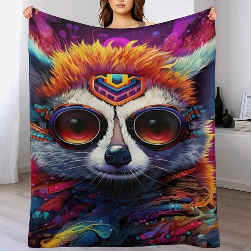 Lemur Flannel Fleece Wohndecken Kuscheldecken, Superweiche, Flauschige, Warme Mikrofaser Decke Für Schlafcouch,140×180cm von LCWWW