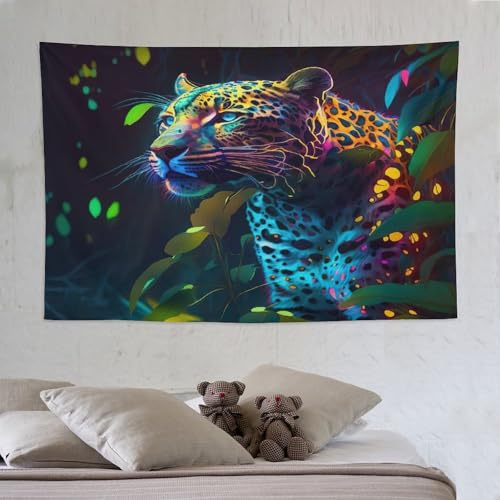 Leopard Wandteppich Kunst Wandteppiche Aesthetic Wand Teppiche,für Wohnzimmer Tapestry Schlafzimmer Tapisserie Schlafsaal Deko 150×230cm von LCWWW