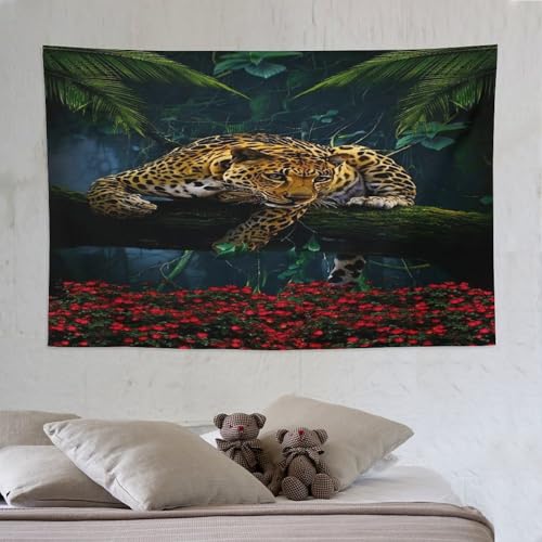 Leopard Wandteppich Kunst Wandteppiche Aesthetic Wand Teppiche,für Wohnzimmer Tapestry Schlafzimmer Tapisserie Schlafsaal Deko 150×230cm von LCWWW