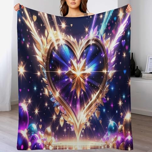 Liebe Crystal Flannel Fleece Wohndecken Kuscheldecken, Superweiche, Flauschige, Warme Mikrofaser Decke Für Schlafcouch,130×150cm von LCWWW