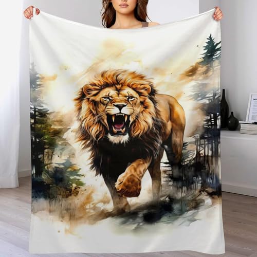 Löwe Decke Flannel Decken Warm Wohndecke Weiche Fleecedecke Als Sofaüberwurf Couchdecke Tagesdecke Für Bett&Sofa 130×150cm Löwe Decke Flannel Decken Warm Wohndecke Weiche Fleecedecke Als Sofaüberwurf Couchdecke Tagesdecke Für Bett&Sofa 130×150cm von LCWWW