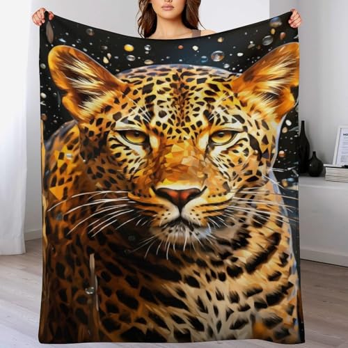 Löwepard Warme Fleecedecke Wohndecke Sofadecke - Weiche, Angenehme Flannel Flanell-Decke, Für Jede Jahreszeit Geeignet 130×180cm von LCWWW