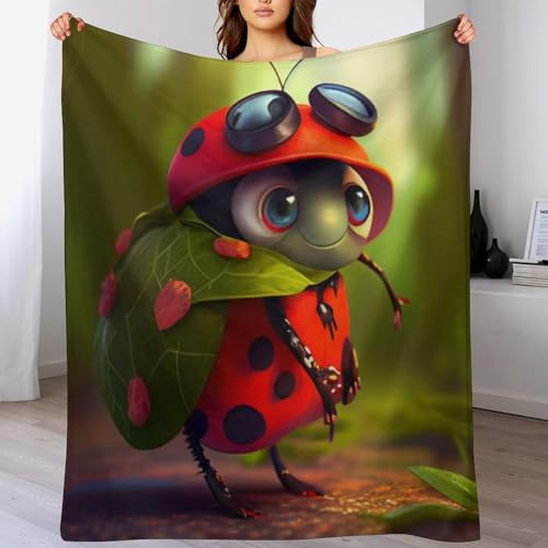 Marienkäfer Dick Decke Weich Wärme Gemütlich Flannel-Fleece Sofadecke Deckeldecke 3D Bilder Wohndecke Für Bett/Sofa 100×130cm Marienkäfer Dick Decke Weich Wärme Gemütlich Flannel-Fleece Sofadecke Deckeldecke 3D Bilder Wohndecke Für Bett/Sofa 100×130cm von LCWWW