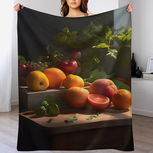 Obst Decke Kuscheldecken Couchdecke, Übergroße Warme Super Weiche Schlafdecke Tagesdecke Flauschige Decke 100×130cm von LCWWW
