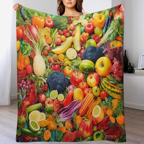 Obst Decke Weich Und Warme Fleecedecke Für Bett Couch, Flannel Decken Als Sofadecke Wohndecke Oder Tagesdecke, 180×200cm von LCWWW