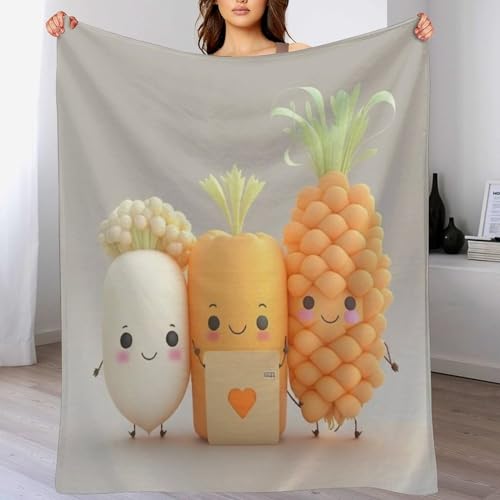 Obst Flannel Fleece Wohndecken Kuscheldecken, Superweiche, Flauschige, Warme Mikrofaser Decke Für Schlafcouch,130×180cm von LCWWW