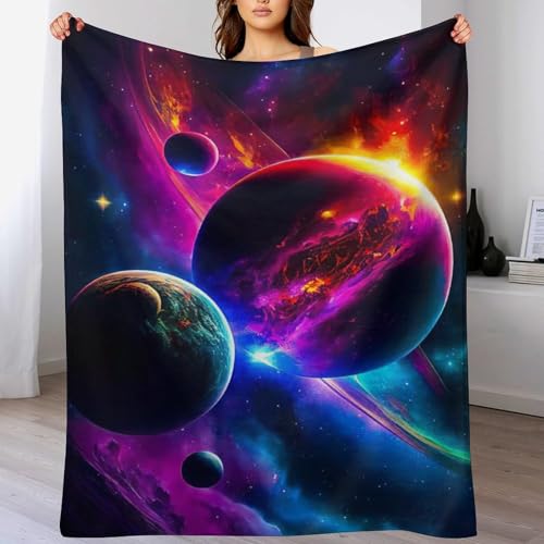 Planet Sternry Himmel Decke Weich Und Warme Fleecedecke Für Bett Couch, Flannel Decken Als Sofadecke Wohndecke Oder Tagesdecke, 100×130cm Planet Sternry Himmel Decke Weich Und Warme Fleecedecke Für Bett Couch, Flannel Decken Als Sofadecke Wohndecke Oder Tagesdecke, 100×130cm von LCWWW