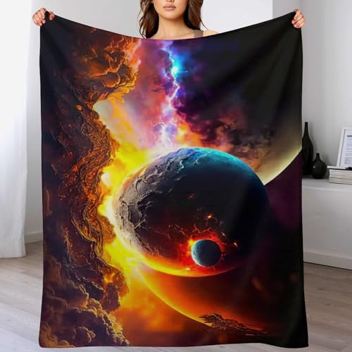 Planet Sternry Himmel Decke Weich Und Warme Fleecedecke Für Bett Couch, Flannel Decken Als Sofadecke Wohndecke Oder Tagesdecke, 100×130cm Planet Sternry Himmel Decke Weich Und Warme Fleecedecke Für Bett Couch, Flannel Decken Als Sofadecke Wohndecke Oder Tagesdecke, 100×130cm von LCWWW