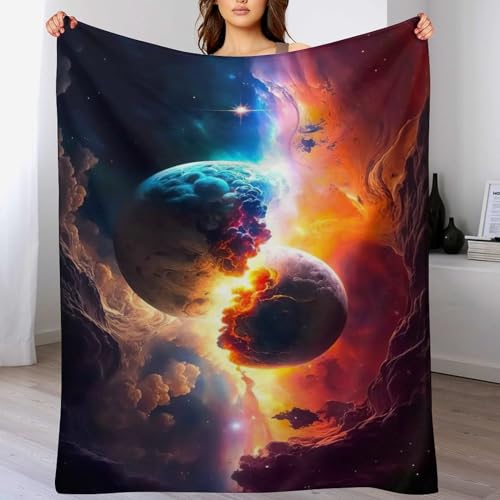 Planet Sternry Himmel Decke Weich Und Warme Fleecedecke Für Bett Couch, Flannel Decken Als Sofadecke Wohndecke Oder Tagesdecke, 100×130cm Planet Sternry Himmel Decke Weich Und Warme Fleecedecke Für Bett Couch, Flannel Decken Als Sofadecke Wohndecke Oder Tagesdecke, 100×130cm von LCWWW