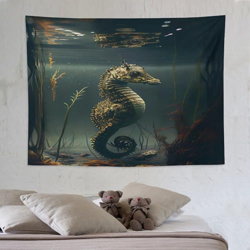 SeeHorsechen Wandteppich Kunst Wandteppiche Aesthetic Wand Teppiche,für Wohnzimmer Tapestry Schlafzimmer Tapisserie Schlafsaal Deko 150×200cm von LCWWW