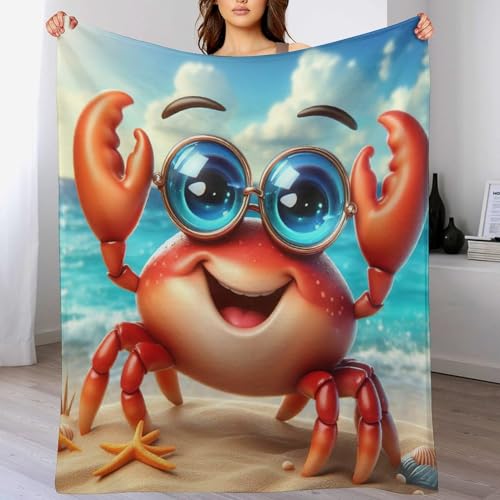 Süße Krabbe Dick Decke Weich Wärme Gemütlich Flannel-Fleece Sofadecke Deckeldecke 3D Bilder Wohndecke Für Bett/Sofa 140×180cm Süße Krabbe Dick Decke Weich Wärme Gemütlich Flannel-Fleece Sofadecke Deckeldecke 3D Bilder Wohndecke Für Bett/Sofa 140×180cm von LCWWW