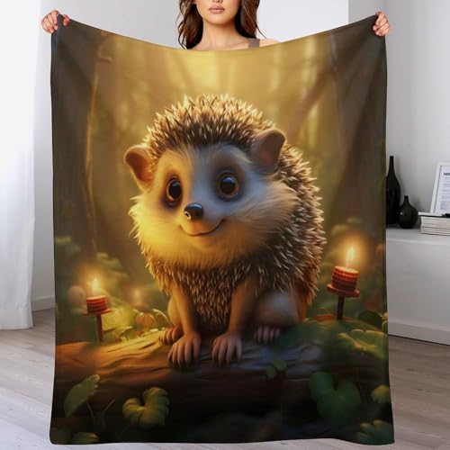 Tier Igel Flauschige Decke Fleecedecke Weich Und Warm Als Sofadecke, Wohndecke Oder Tagesdecke, Decken Für Couch 130×180cm von LCWWW
