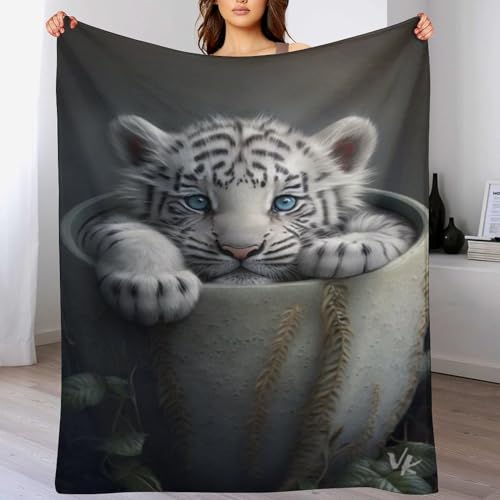 Tiger Decke Weich Und Warme Fleecedecke Für Bett Couch, Flannel Decken Als Sofadecke Wohndecke Oder Tagesdecke, 140×180cm von LCWWW