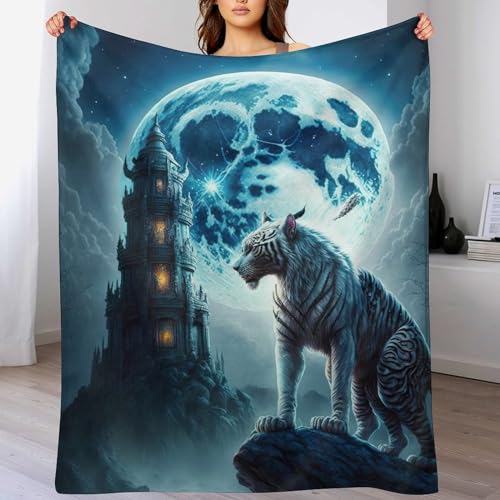 Tiger Decke Wohndecken, Warm Sofadecke/Couchdecke Aus Flannel, Fleecedecke Als Sofaüberwurf Oder Wohnzimmerdecke 150×200cm von LCWWW