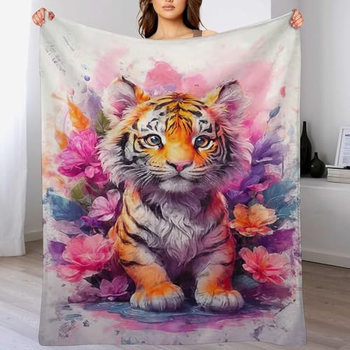 Tiger Dick Decke Weich Wärme Gemütlich Flannel-Fleece Sofadecke Deckeldecke 3D Bilder Wohndecke Für Bett/Sofa 150×200cm von LCWWW