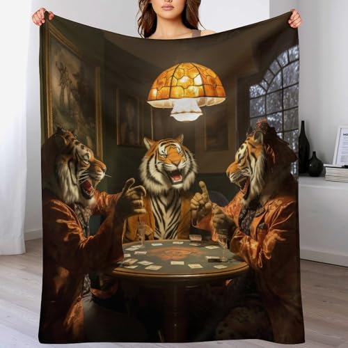 Tiger Kuscheldecke Flauschig Decke, Flannel Weiche Sofadecke, Fleecedecke, Wohndecke - Pflegeleicht - Warm 150×200cm von LCWWW