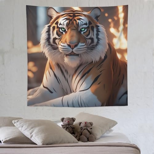 Tiger Wandteppich, Tapisserie Room Décor, Wandtuch Tapestry Wandbehang, Wandteppiche Wandtücher, Tuch Für Die Wand In Home Living Room Decoration 150×150cm Tiger Wandteppich, Tapisserie Room Décor, Wandtuch Tapestry Wandbehang, Wandteppiche Wandtücher, Tuch Für Die Wand In Home Living Room Decoration 150×150cm von LCWWW