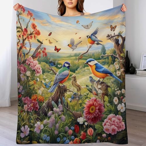 Vögel und Blumen Dick Decke Weich Wärme Gemütlich Flannel-Fleece Sofadecke Deckeldecke 3D Bilder Wohndecke Für Bett/Sofa 100×130cm Vögel und Blumen Dick Decke Weich Wärme Gemütlich Flannel-Fleece Sofadecke Deckeldecke 3D Bilder Wohndecke Für Bett/Sofa 100×130cm von LCWWW