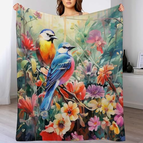 Vögel und Blumen Dick Decke Weich Wärme Gemütlich Flannel-Fleece Sofadecke Deckeldecke 3D Bilder Wohndecke Für Bett/Sofa 100×130cm Vögel und Blumen Dick Decke Weich Wärme Gemütlich Flannel-Fleece Sofadecke Deckeldecke 3D Bilder Wohndecke Für Bett/Sofa 100×130cm von LCWWW