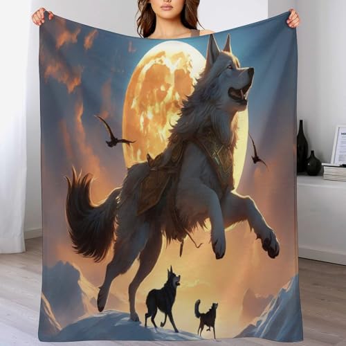 Wolf Dick Decke Weich Wärme Gemütlich Flannel-Fleece Sofadecke Deckeldecke 3D Bilder Wohndecke Für Bett/Sofa 140×180cm Wolf Dick Decke Weich Wärme Gemütlich Flannel-Fleece Sofadecke Deckeldecke 3D Bilder Wohndecke Für Bett/Sofa 140×180cm von LCWWW