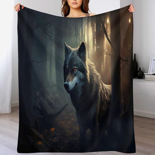 Wolf Dick Decke Weich Wärme Gemütlich Flannel-Fleece Sofadecke Deckeldecke 3D Bilder Wohndecke Für Bett/Sofa 150×200cm Wolf Dick Decke Weich Wärme Gemütlich Flannel-Fleece Sofadecke Deckeldecke 3D Bilder Wohndecke Für Bett/Sofa 150×200cm von LCWWW