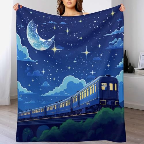Zug Sternennacht Dick Decke Weich Wärme Gemütlich Flannel-Fleece Sofadecke Deckeldecke 3D Bilder Wohndecke Für Bett/Sofa 100×130cm Zug Sternennacht Dick Decke Weich Wärme Gemütlich Flannel-Fleece Sofadecke Deckeldecke 3D Bilder Wohndecke Für Bett/Sofa 100×130cm von LCWWW
