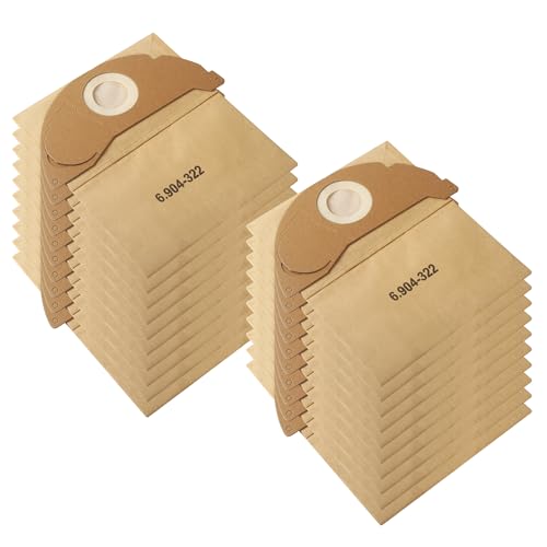 20 Stück Staubsaugerbeutel für Kärcher WD2 WD2 Premium MV2 WD 2.200 bis WD 2.550 A2004 A2054 A2099, für kärcher 6.904-322.0 Staubsauger Papierfilterbeutel, Hocheffizienter Staubbeutel von LCXCXY