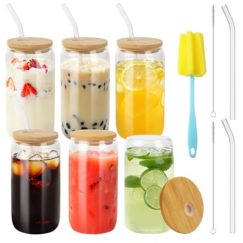 LCXCXY Packung mit 6 trinkgläser mit deckel, 500 ml gläser mit deckel und strohhalm, glas mit deckel und strohhalm, kann als cola becher, saftbecher, cocktailbecher, kaffeebecher verwendet werden LCXCXY Packung mit 6 trinkgläser mit deckel, 500 ml gläser mit deckel und strohhalm, glas mit deckel und strohhalm, kann als cola becher, saftbecher, cocktailbecher, kaffeebecher verwendet werden von LCXCXY