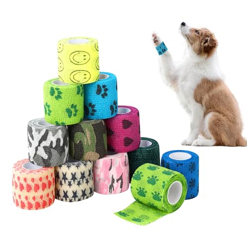 LCXCXY Selbstklebender Verband, 12 Volume 5CM * 4.5M Selbstklebende Tierbandage, Verband Selbstklebend, Hunde und Katzenbandage Pferdbandage Selbstklebebandage Haustierbandage, Selbsthaftende Bandage LCXCXY Selbstklebender Verband, 12 Volume 5CM * 4.5M Selbstklebende Tierbandage, Verband Selbstklebend, Hunde und Katzenbandage Pferdbandage Selbstklebebandage Haustierbandage, Selbsthaftende Bandage von LCXCXY
