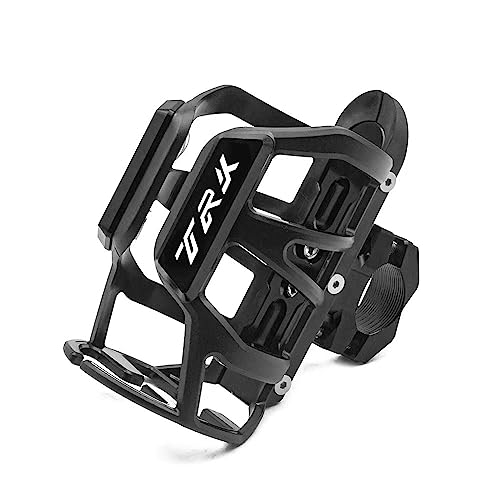 LCXZKIVS Für Benelli TRK 502X TRK251 TRK800 Motorrad Getränke Wasser Flasche Käfig Trinken Kaffee Tasse Halter Stoßstange Halter Stehen Getränkehalter(Schwarz) von LCXZKIVS
