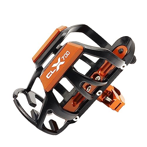 LCXZKIVS Für CFMOTO CLX700 700 CLX 2021 2022 2023 Motorrad Getränke Wasser Flasche Käfig Trinken Kaffee Tasse Halter Stoßstange Halter Stehen Wate Trinken Tasse Halter Getränkehalter(Orange) von LCXZKIVS