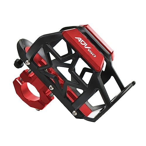 LCXZKIVS Für Hon&da ADV150 ADV-150 ADV Adventure Motorrad Getränke Wasser Flasche Käfig Trinken Kaffee Tasse Halter Stoßstange Halter Stehen Wate Trinken Tasse Halter Getränkehalter(Rot) von LCXZKIVS