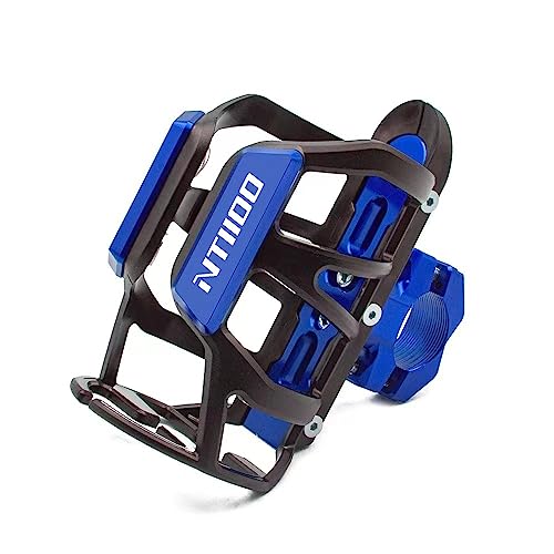 LCXZKIVS Für Hon&da NT 1100 NT1100 2015-2023 2022 2021 Motorrad Getränke Wasser Flasche Käfig Trinken Kaffee Tasse Halter Stoßstange Halter Stehen Getränkehalter(Blau) von LCXZKIVS