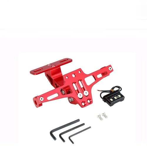 Motorrad Hinten Kennzeichen Halterung Mit Blinker Für TMAX530 500 FZ1 FZ6 FZ8 FZS1000 FZS600 R3 XJ6 XJR1300(Rot) von LCXZKIVS