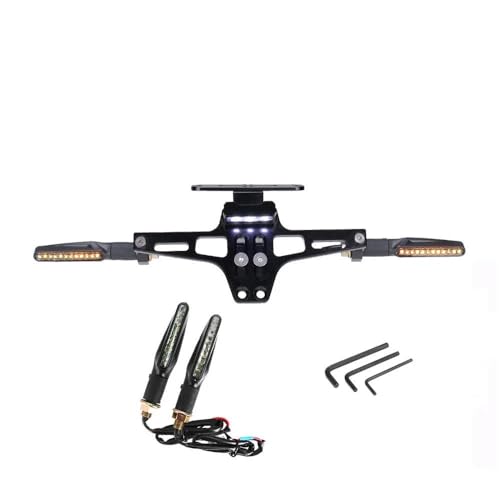 Motorrad Hinten Kennzeichen Halterung Mit Blinker Lichter Für WR250F WR426F WR450F WR250R WR250RX TTR250(Schwarz 1) von LCXZKIVS