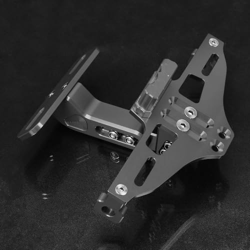 Motorrad Hinten Lizenz Nummer Platte Halterung Mit Licht Für Suzuki GSX R750 GSXR750 1996-2019 2018 2017 2016 2015(Titan) von LCXZKIVS