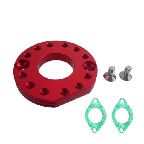 DJ Motorhöhlenvergaser -Verteiler -Spinnerplatten -Einsteller -Adapter mit Dichtung mit ZS190 Anima 190cc 212cc Motorteile kompatibel(Red) von LCYSXTFZ