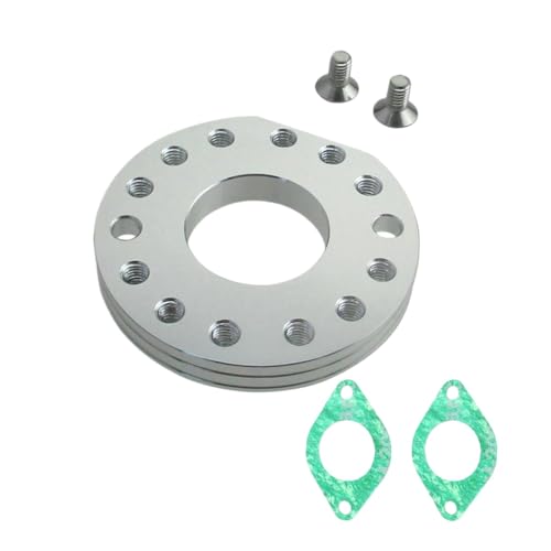 DJ Motorhöhlenvergaser -Verteiler -Spinnerplatten -Einsteller -Adapter mit Dichtung mit ZS190 Anima 190cc 212cc Motorteile kompatibel(Silver) von LCYSXTFZ