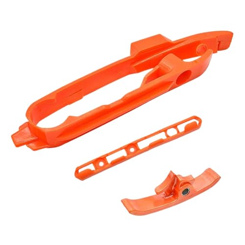 Kompatible Kettenschieber -Kit mit Kettenschutzanleitung und Bremsschlauchklemme für SX SXF XC XCF FC FX FS TC TX 125 150 250 350 Motorradschwinge(Orange Set) von LCYSXTFZ